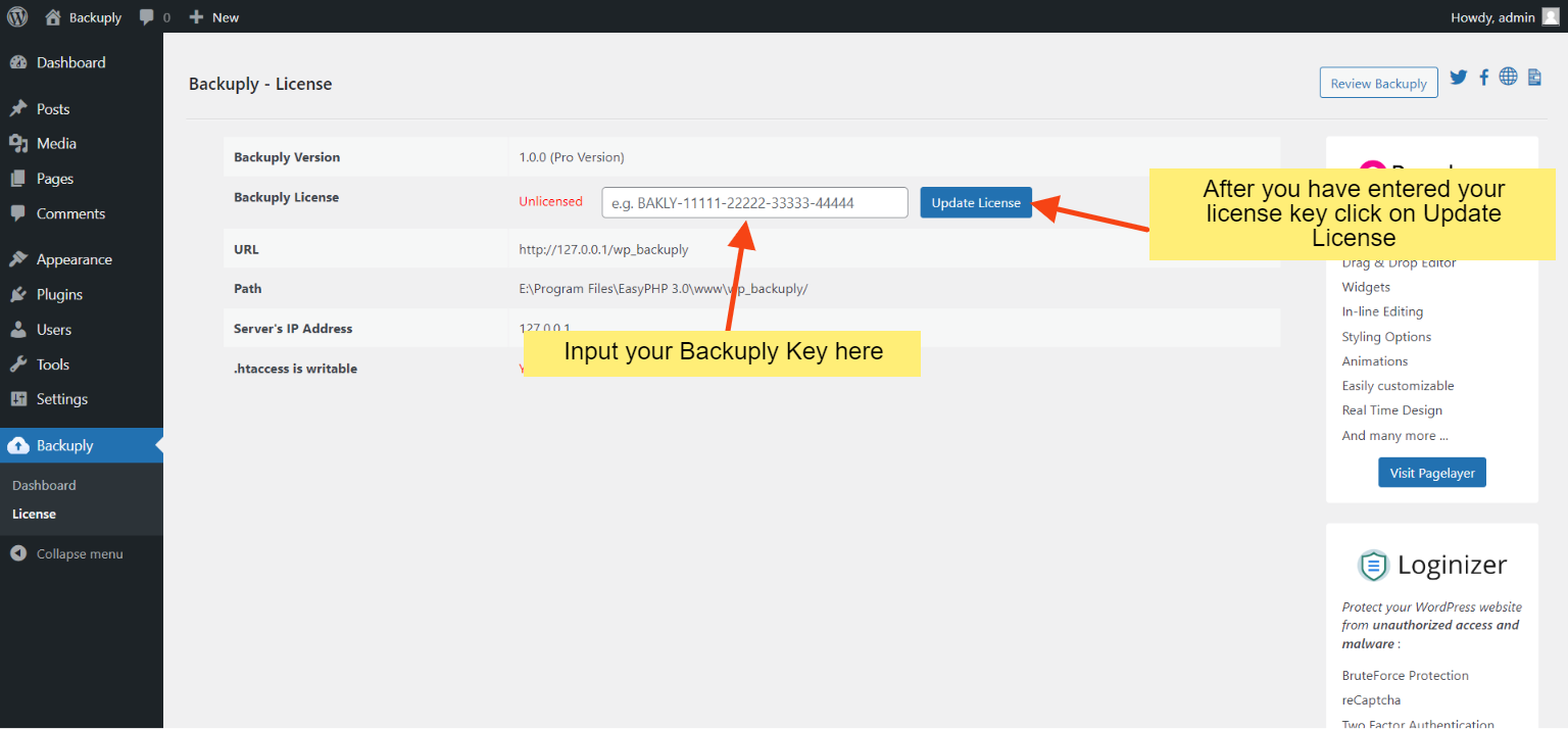 backuply-license-key-input Backuply License Update