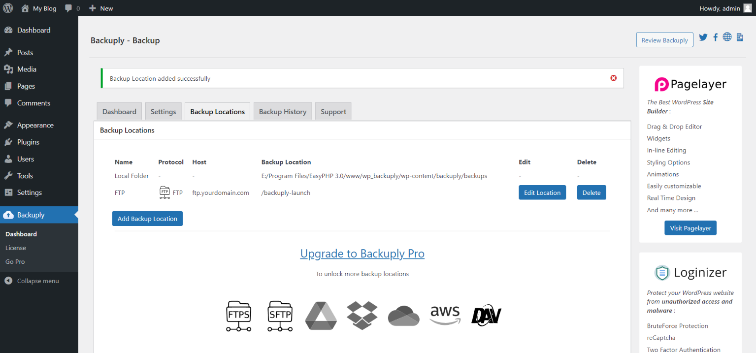 Backuply Backup Locations Backuply Backup Locations