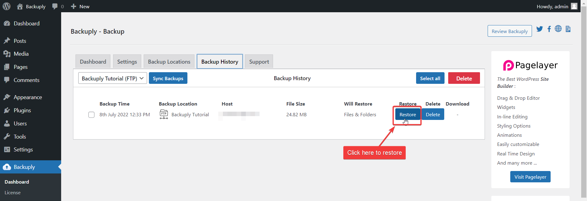 Restore Backup Restore Backup