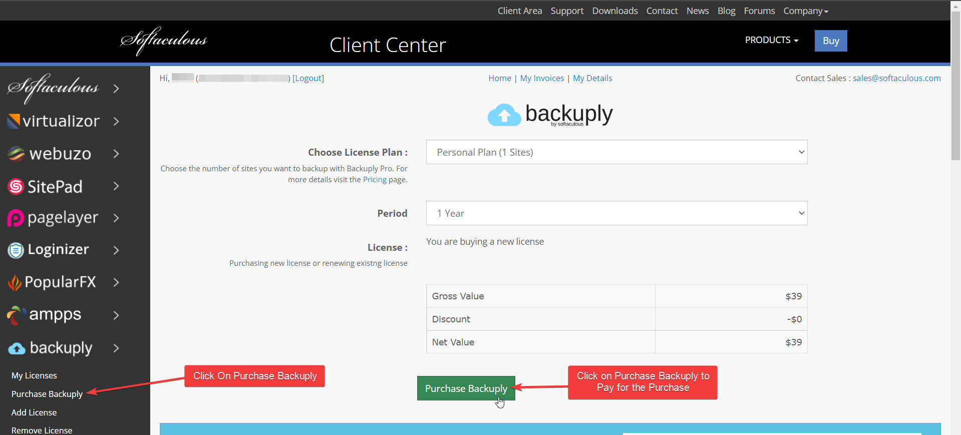 Backuply Pro select Plan Backuply Pro select Plan