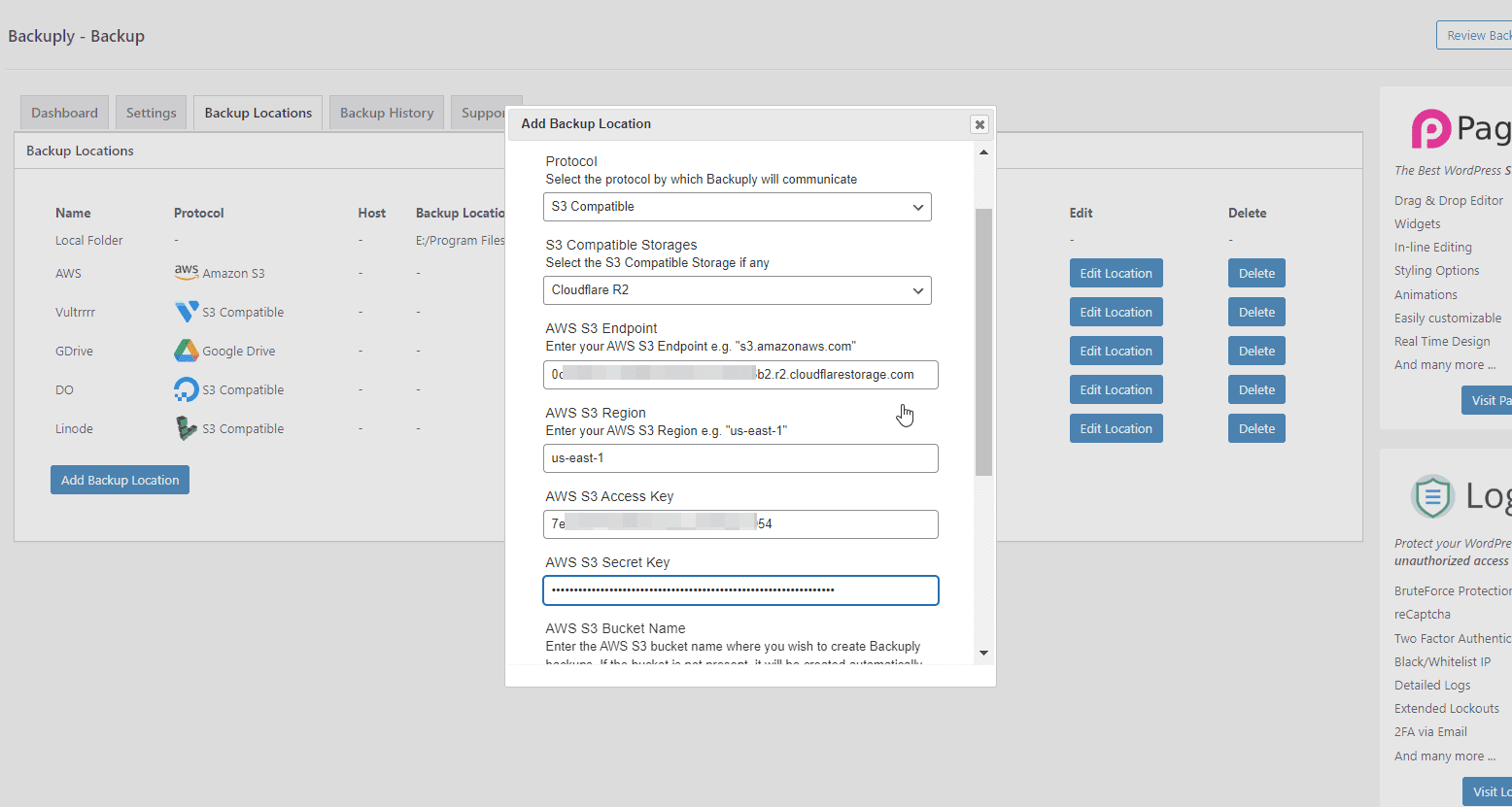 Cloudflare R2 Backuply Setup form Cloudflare R2 Backuply Setup form