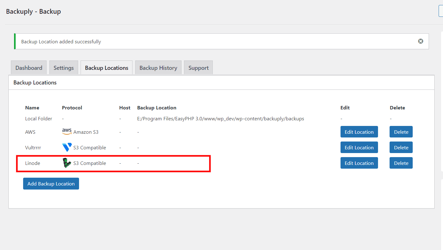 Linode Added to Backuply Linode Added to Backuply