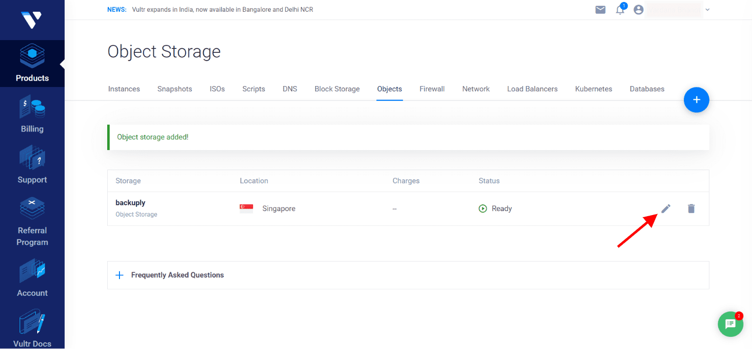 Manage Vultr Object Storage Manage Vultr Object Storage
