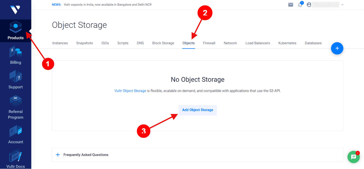 vultr-create-object-storage Create Vultr Object Storage