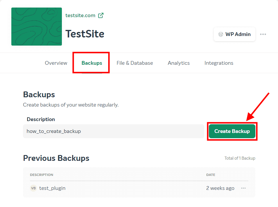 EasyWP Add backup info EasyWP Add backup info