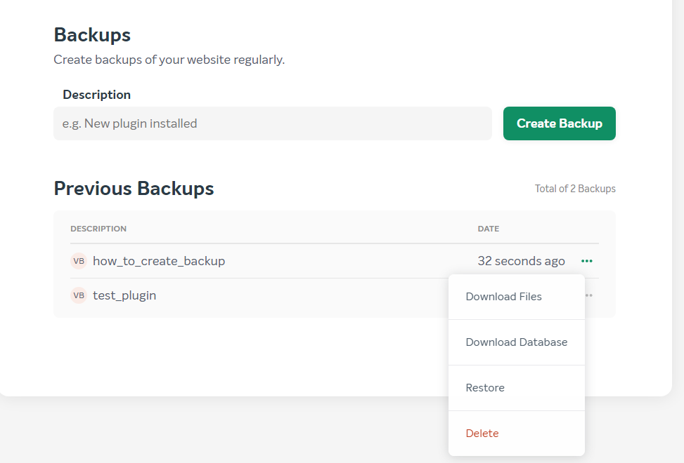 EasyWP Backup Created EasyWP Backup Created