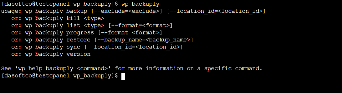 wp backuply command wp backuply command