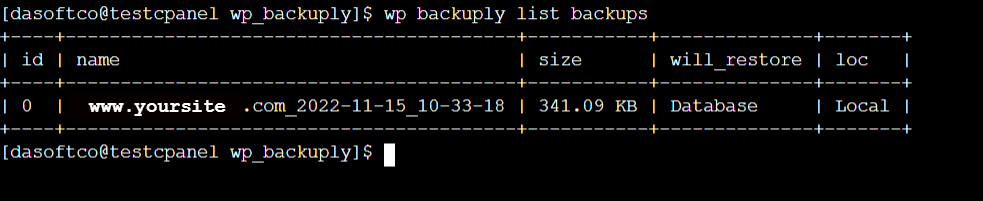WP CLI list backups WP CLI list backups