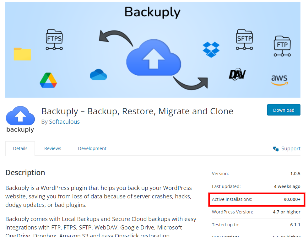 Backuply WordPress backup plugin Stats Backuply WordPress backup plugin Stats