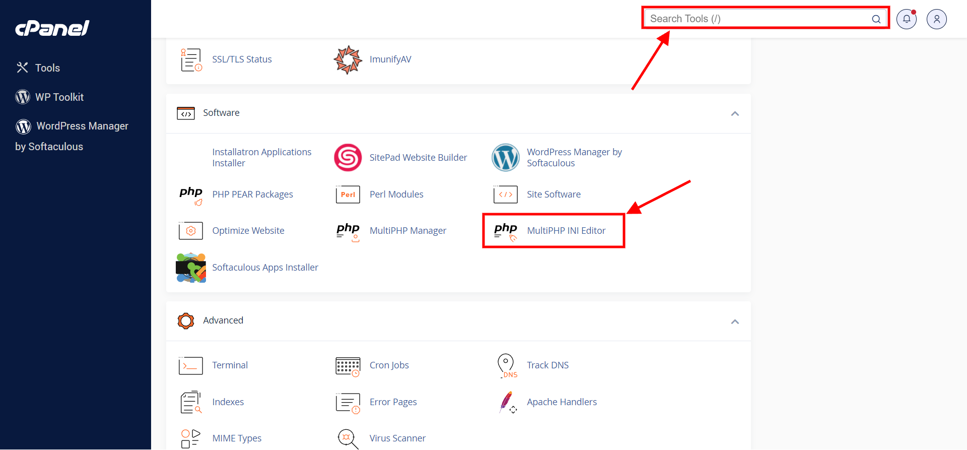 PHP ini Wizard in cPanel PHP ini Wizard in cPanel