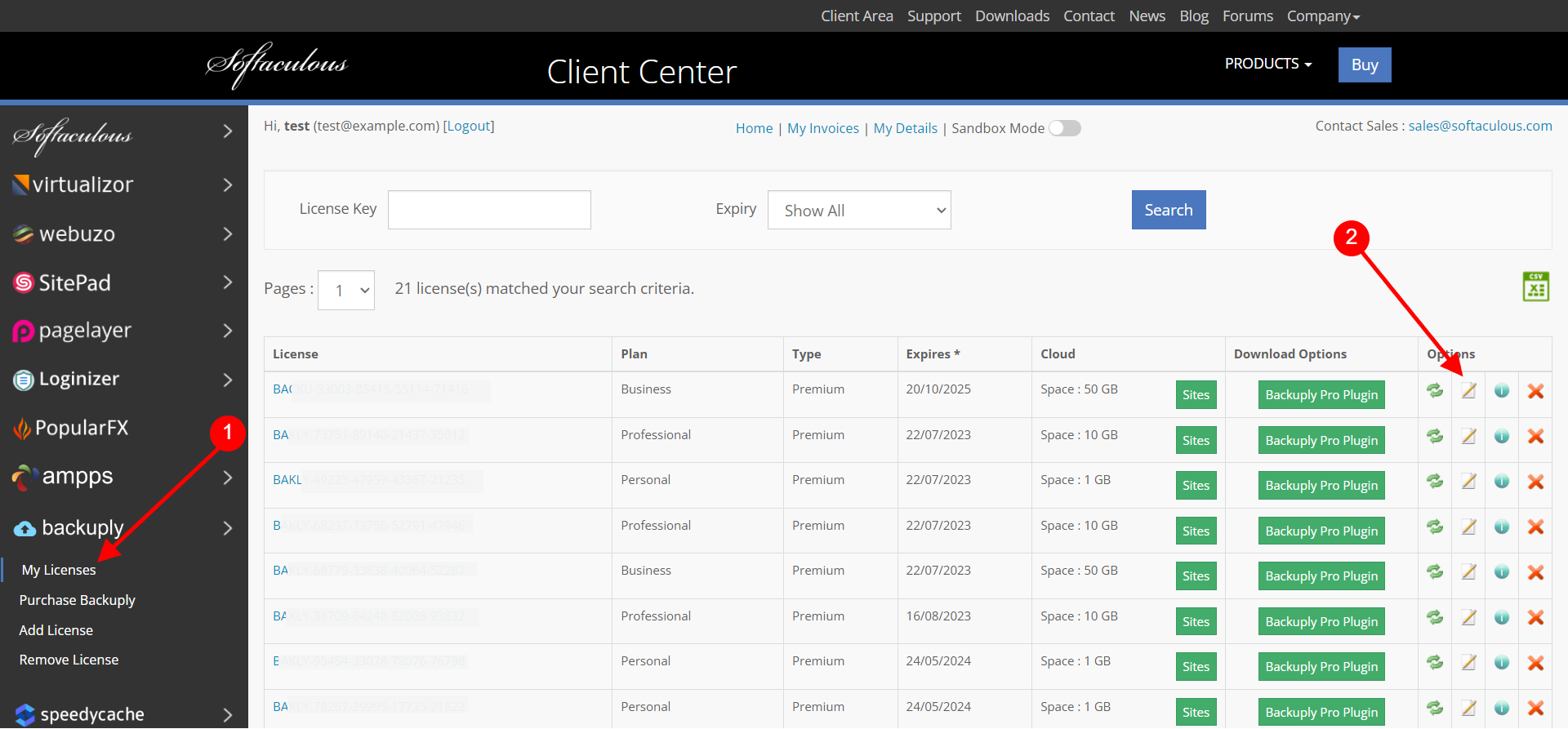 Backuply License edit page Backuply License edit page