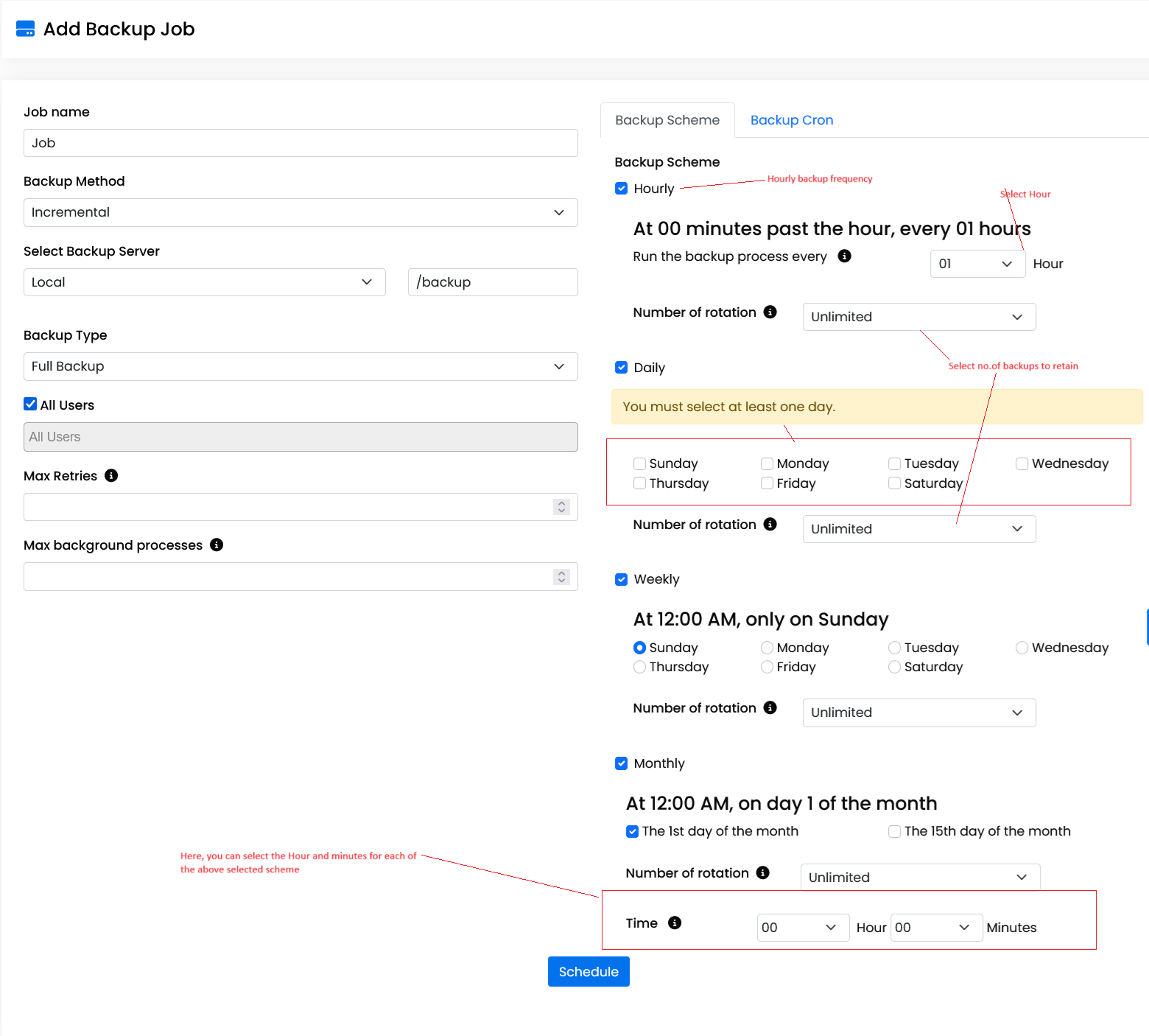 image Backuply Backup schemes